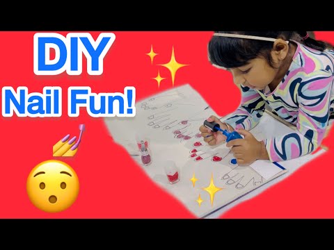 Leah Paints Nails on Her Cardboard Hand! 💅📦 Fun Craft to Keep Kids Busy