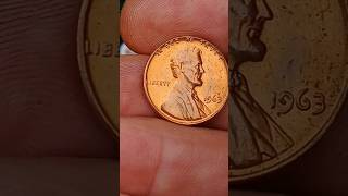 nice red 1963 NMM Lincoln cent penny 😲#coin #coincollecting