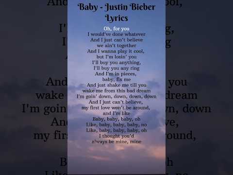 JUSTIN BIEBER-"Baby"(ft.Ludacris) lyrics #shorts #justinbieber #youtubeshorts