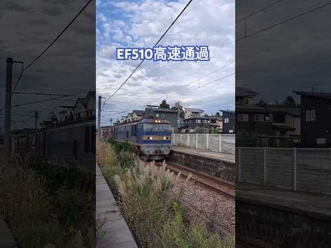 EF510(青)高速通過 #train #電車 #鉄道 #ef510 #貨物列車 #jr貨物 #通過 #高速通過 #shorts
