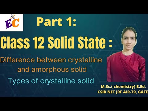 class 12 solid state chemistry| crystalline and amorphous solid| types of crystalline solid|