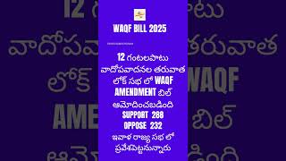 WAQF BILL votes in loksabha #loksabha #rajyasabha #waqfbillcontroversy #trending  #waqfbill2025