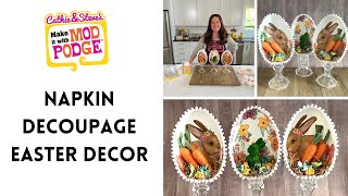 Dollar Store Easter Napkin Decoupage Decor