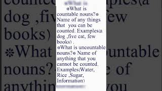 What is countable and uncountable nouns?