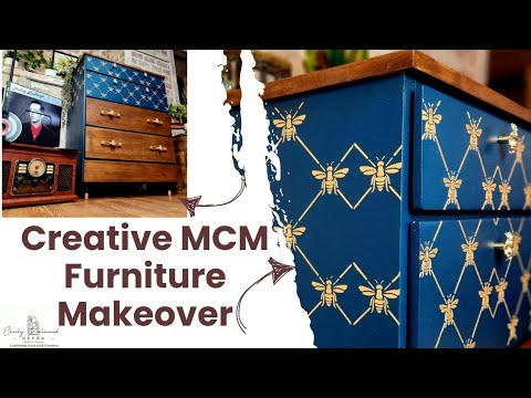 Creative MCM Dresser Revival: Easy DIY Steps to Strip, Hand Paint, Stencil & Stain Wood/ DIY  Ideas