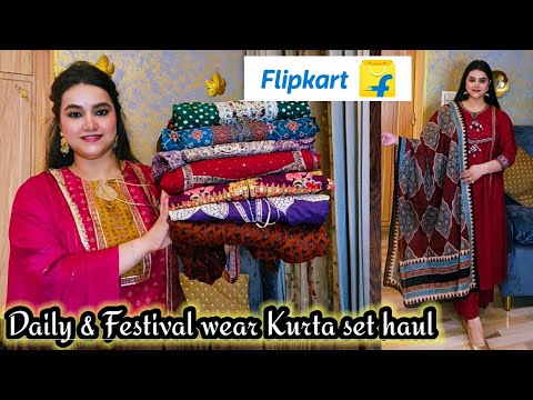 Flipkart Beautiful Daily & Festive wear kurta set haul @poojachoyal7135