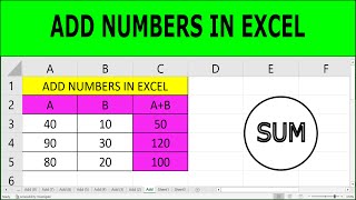 How to Add Numbers in Excel (Easy Method)