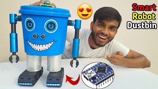 घर पर बनाओ Smart Robot Dustbin😍🔥 | How To Make Smart Dustbin | AK technical Amrit
