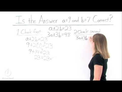 How Do You Check Your Answer When You Have Two Equations? http://vn2.me/fi0