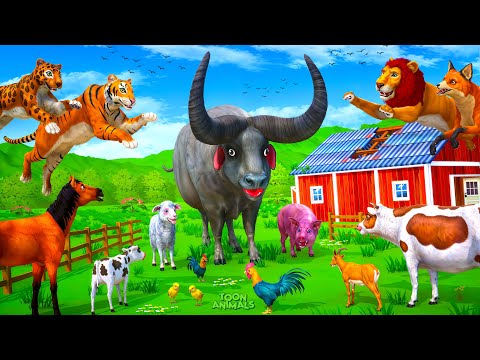 Wild Predators vs. Buffalo's Brave Rescue | Amazing Funny Animal Encounters