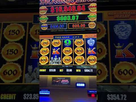 100 x Bonus line hit saved my bankroll and gave a profit! Phew! #dragonlink #dragoncash  #slots