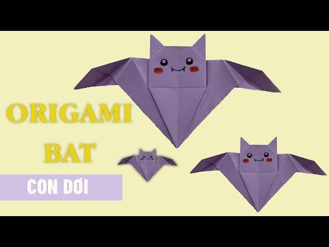 EASY DIY || Bat origami easy/cách gấp con dơi biết bay đơn giản nhất