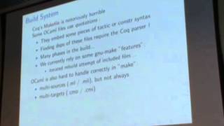 ML workshop 2012.  Pierre Letouzey:  A tale of two beasts: a Coq powered by a Caml.