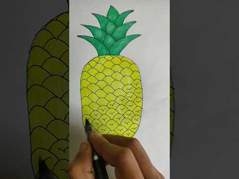 how to draw pineapple 🍍 #pineappledrawing #pineapple