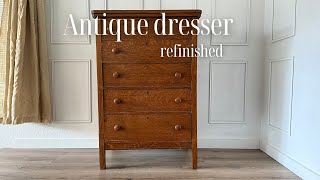 Childhood dresser refinished | Antique oak furniture needed multiple repairs