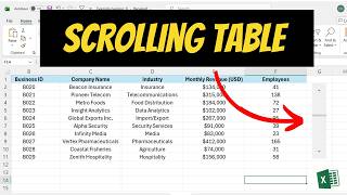 How To Create A Scrolling Table In Excel