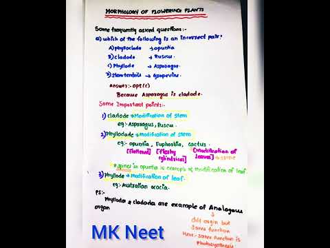 Morphology of flowering plants. Examples.Notes.Part_9 #mkneet #neet2022 #neet.
