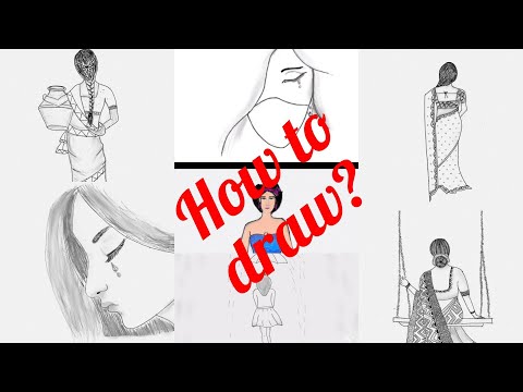 "how to draw" 8 different types of  girls drawing collection in one video #mrart