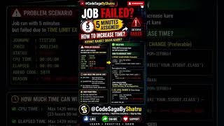 IBM Mainframe z/OS Job Failed? 5 Minutes Assigned | How to Increase Time in JCL#itinfrastructure #it