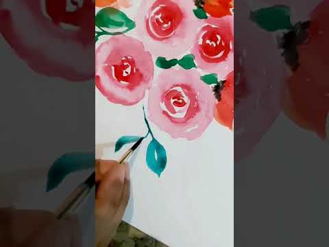 #watercolor #loosewatercolorfloral #rosepainting #howtopaint  Loose watercolor floral for beginners.