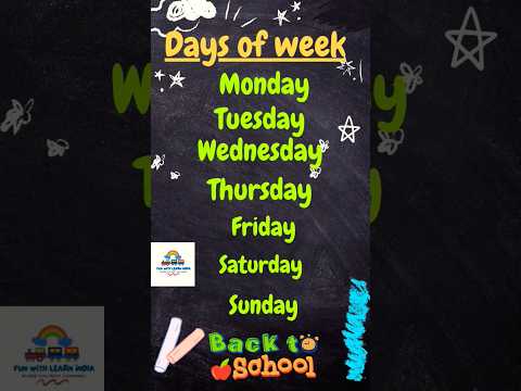 Days of the Week for Kids 🌈 | Learn Weekdays with Fun Animation #shorts #weeks #preschoollearning