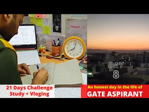 Day-8 || 21 days challenge📚|study vlog | an honest day in the life of gate aspirants