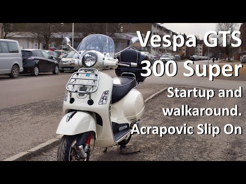 Vespa GTS300 startup, walkaround and sound (w Acrapovic exhaust slip on)