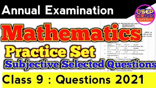 Mathematics//Class IX//Annual Examination questions 2021//Math and geometry selected questions