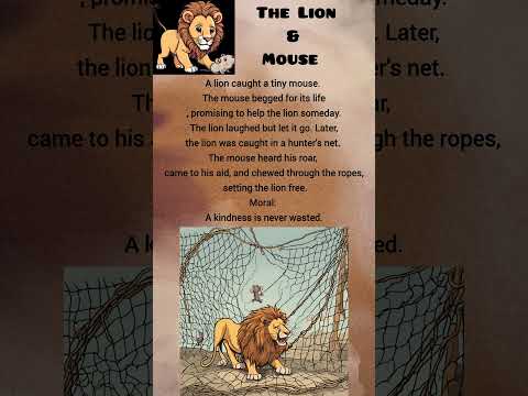 Short story | Moral story | The Lion and Mouse | #shorts #shortstories #knowledgetreasure