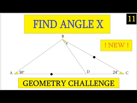 Geometry Quiz, Exercise 11, Geometry challenge, problem hard, Find angle X. Math question & solution