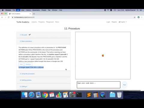 Turtle Academy 12 Procedure