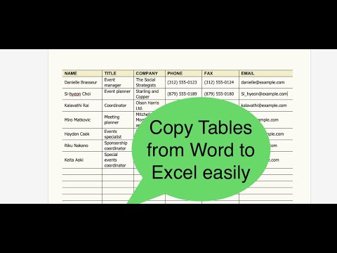Easily copy a table from Word to Excel maintaining all formatting |