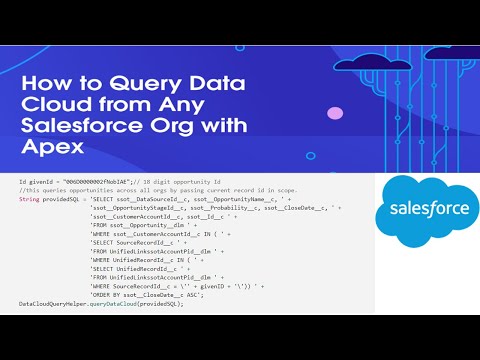 Query Data Cloud from Any Salesforce Org with Apex | Cloud Developer