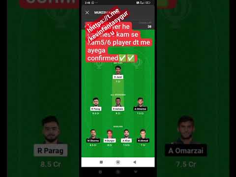RR VS GT mega gl tips https://t.me/kevinfantasyguruMega gl prediction and team