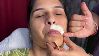 Upper lips waxing by Rica Brazilian wax / Best  hair removal wax for summer season/ #brazillianwax