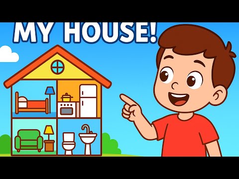House Tour for Kids 🏠 | Learn Rooms of the House | Fun Learning Video