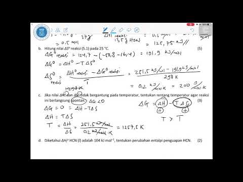 ITB - Kuliah Online Kimia Dasar B -Latihan Entropi dan Kespontanan Reaksi- Dr. Grandprix T. M. Kadja