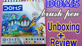 Doms Brush Pens 14 Shades Unboxing + Review | #unboxing #Doms