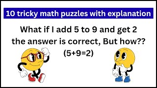 10 tricky math puzzles with answers |  mathematical logic explanation 