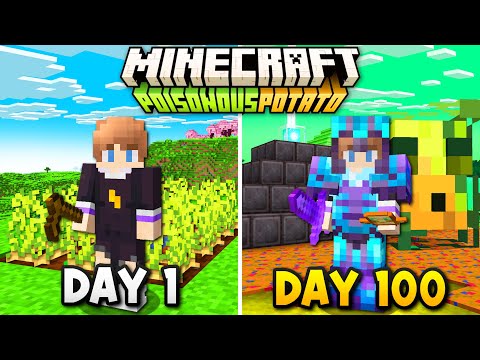 I Survived 100 Days in Minecraft's POTATO Update..