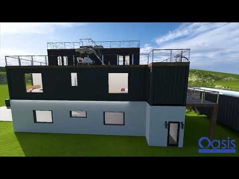 Multi-Level Shipping Container Home | 3D Render Showcase by Oasis Engineering