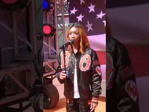 Gabby Samone sings the National Anthem