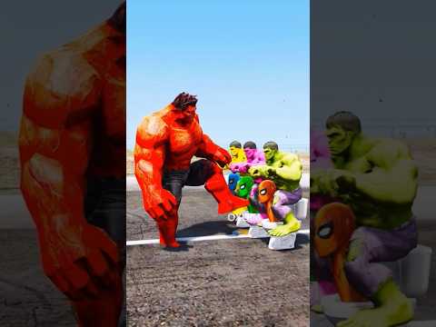 GTA V: HULK SAVES ALL HULK BROTHERS FROM RED HULK! 🧟 | #hulk #shorts #gta5 #873 #skibiditoilet