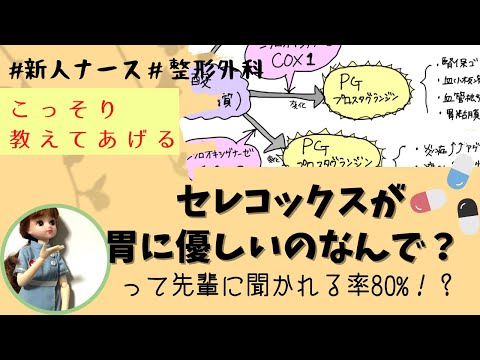 【鎮痛薬①】セレコックスがロキソニンより胃に優しい理由聞かれて昔オワタ♡#整形外科#新人ナース#勉強
