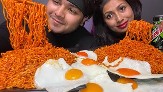 EXTREME SPICY NOODLE CHALLENGE WITH MOM | 2x SPICY NOODLES EATING CHALLENGE | EATING SHOW | MUKBANG