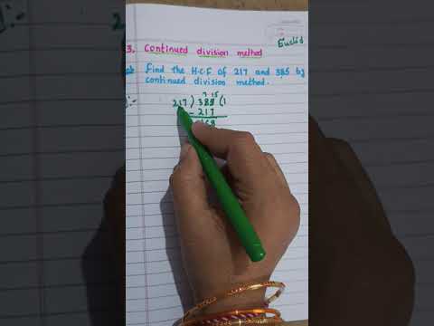 find the HCF of 217 and 385 by continued division method#continued division method#