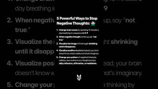 5 powerful ways to stop negative thoughts #shorts #fyp