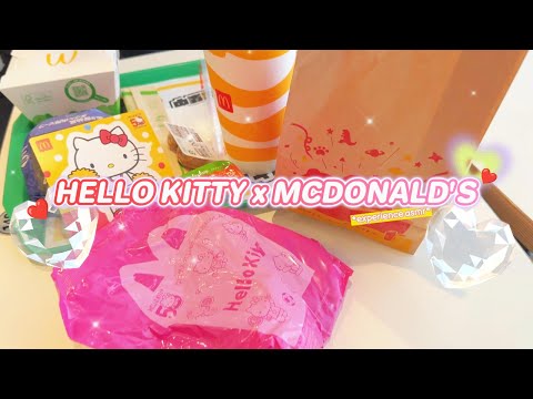 Hello Kitty 50th Anniversary Happy Set! McDonald's in Japan is Kawaii 💖 ハローキティ　ハッピーセット　マクドナルド　可愛い