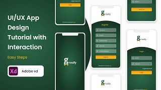 UI/UX App Design Tutorial | Adobe XD | Grocery Shopping App | Design + Interaction | Free Tutorial