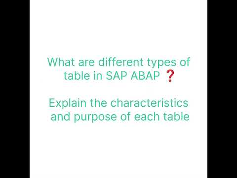 SAP ABAP INTERVIEW QUESTION #abap #sap #hana #sapcenter #sapabap